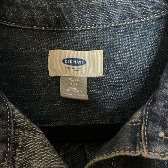 OLD NAVY GIRLS CHAMBRAY DENIM DRESS (XL) - Picture 4 of 5